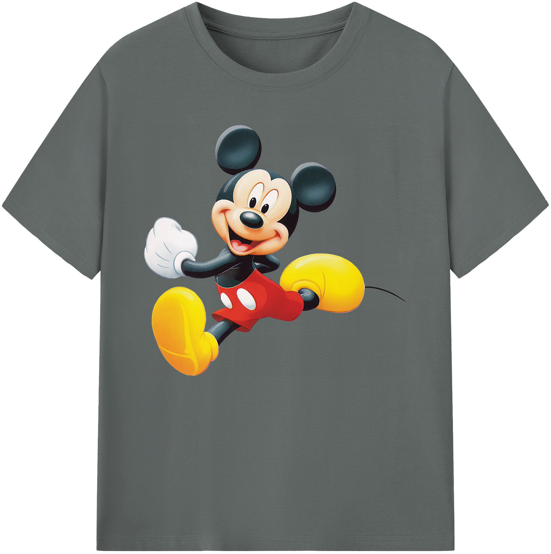 ミッキーマウス Mickey Mouse 綿100％ メンズ半袖Tシャツ｜肌触りやわらか＆通気性